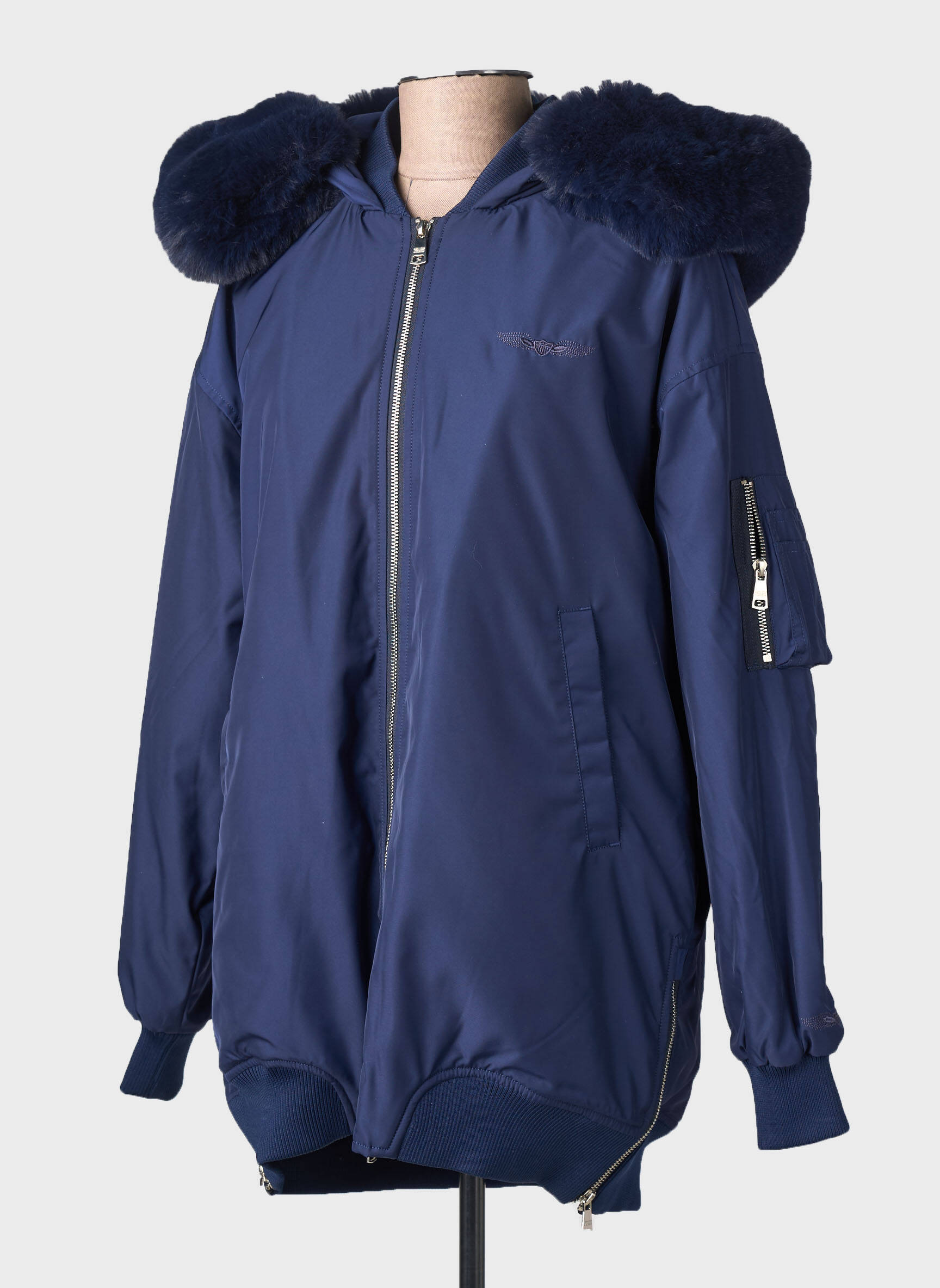 Parka fermeture zippée sur le devant a capuche bleu BOMBERS femme
