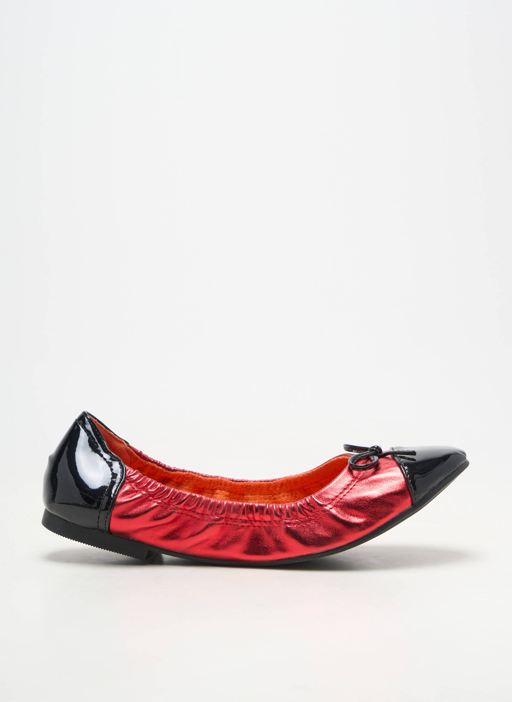 Ballerines matière lisse talon plat jusqu'à 3cm rouge RAXMAX femme