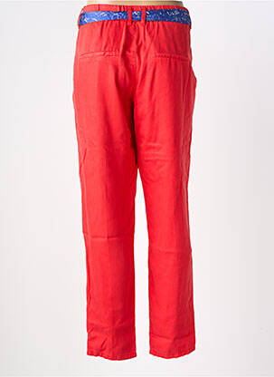 Pantalon droit tissage popeline taille normale rouge LABDIP femme