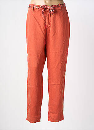 Pantalon droit tissage popeline taille normale orange LABDIP femme