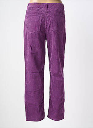 Pantalon droit fermeture zippée sous rabat boutonné taille normale violet LABDIP femme