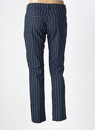 Pantalon droit tissage popeline taille normale bleu REIKO femme