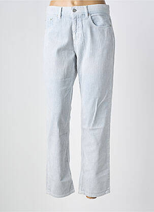 Pantalon droit fermeture zippée sous rabat boutonné taille normale bleu LABDIP femme