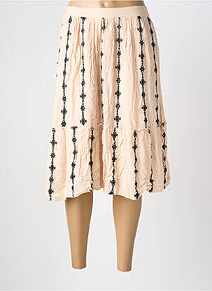 Jupe mi-longue taille normale beige VERO MODA femme