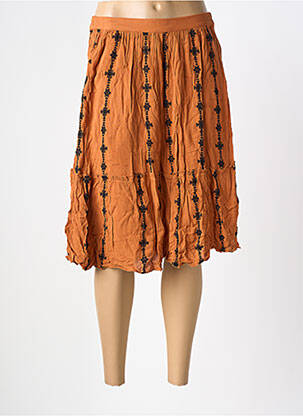 Jupe mi-longue taille normale marron VERO MODA femme