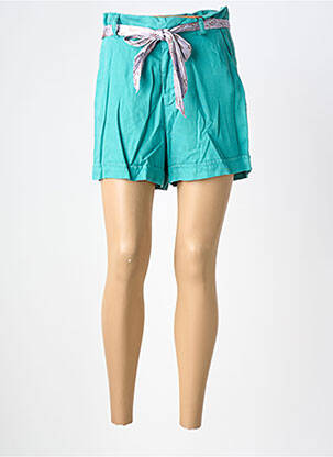 Short fermeture zippée sous rabat avec crochet taille haute bleu LABDIP femme