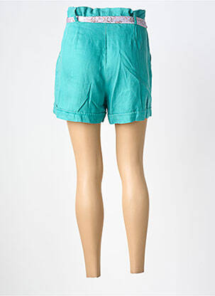 Short fermeture zippée sous rabat avec crochet taille haute bleu LABDIP femme