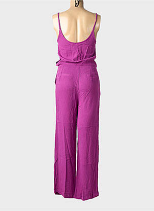 Combi-pantalon tissage crêpe fines bretelles violet SEE U SOON femme