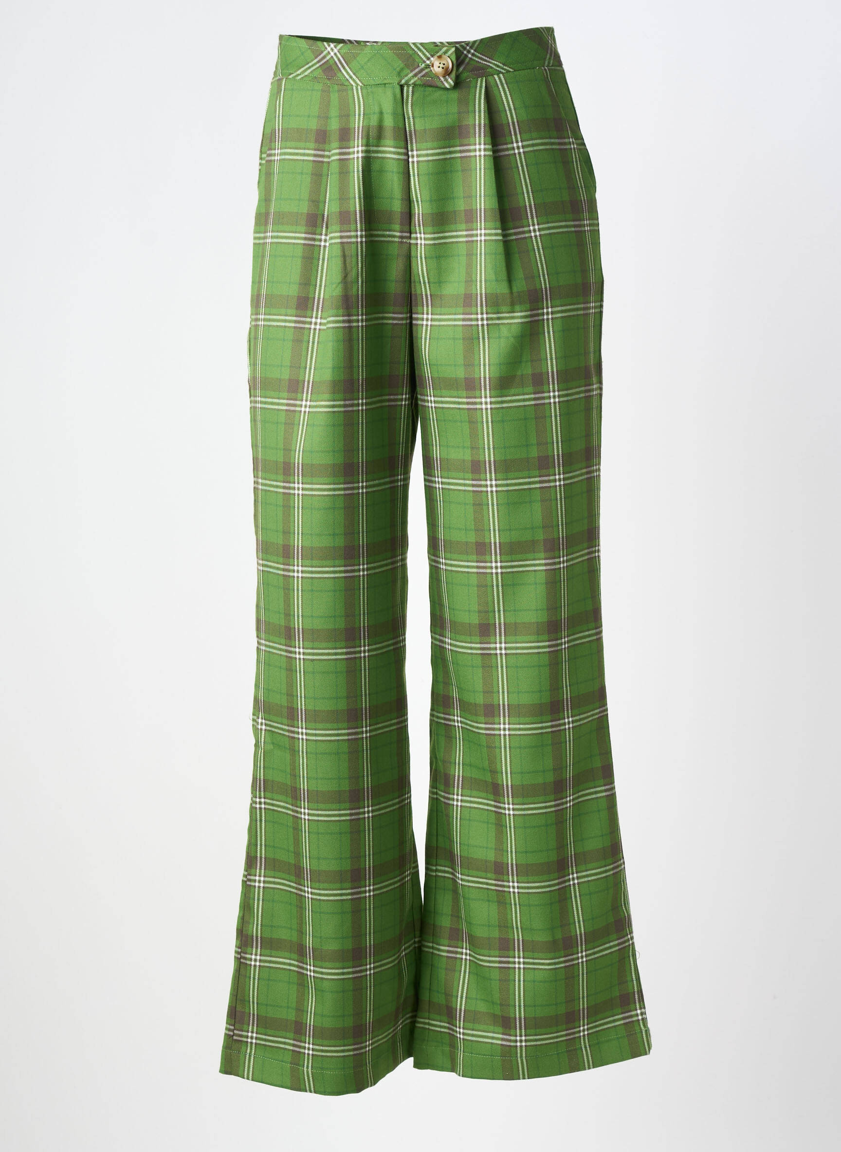 Pantalon droit stretch taille haute vert FRNCH femme