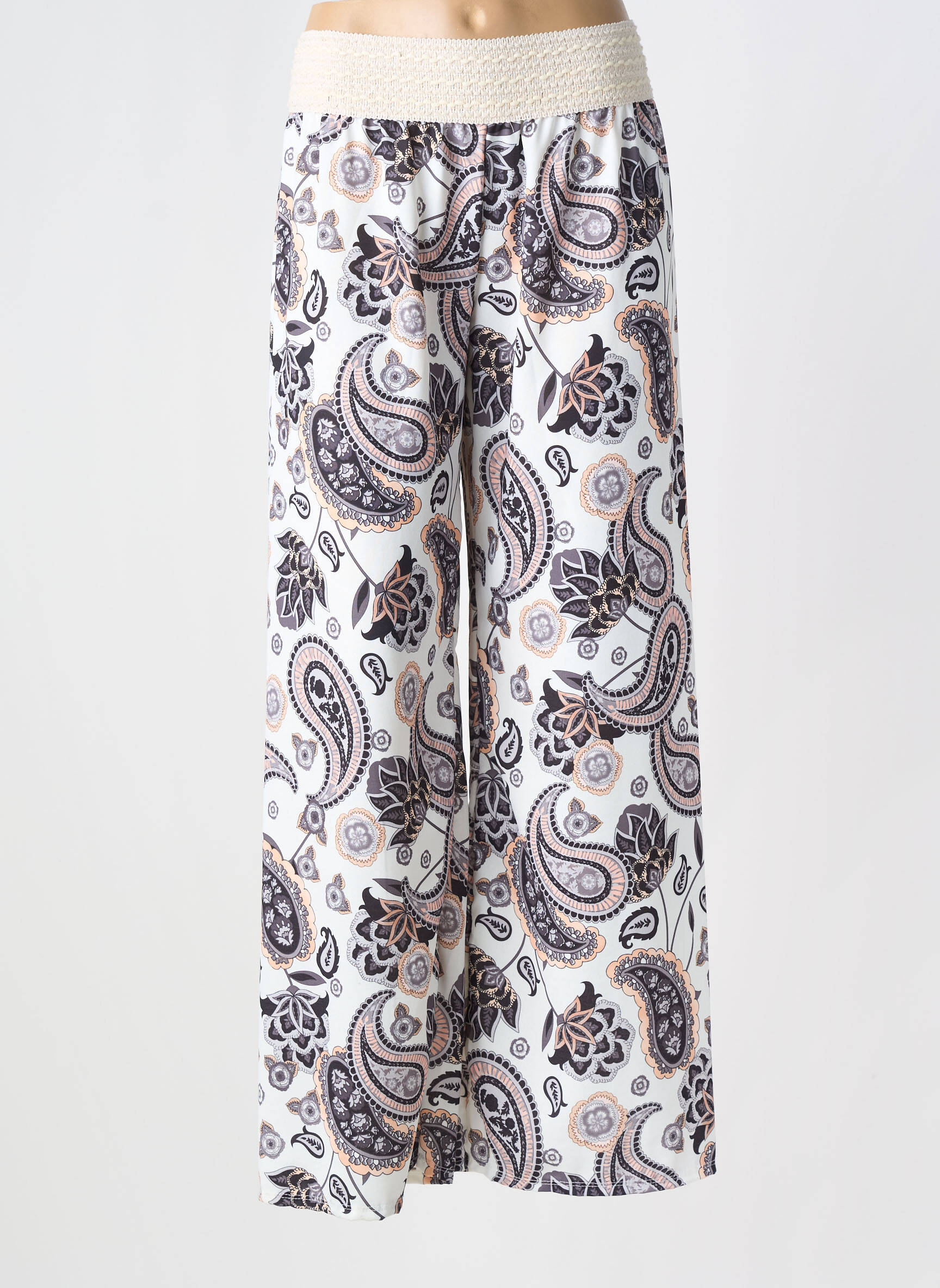 Pantalon large coupe fluide taille normale gris ESTEE BROWN femme