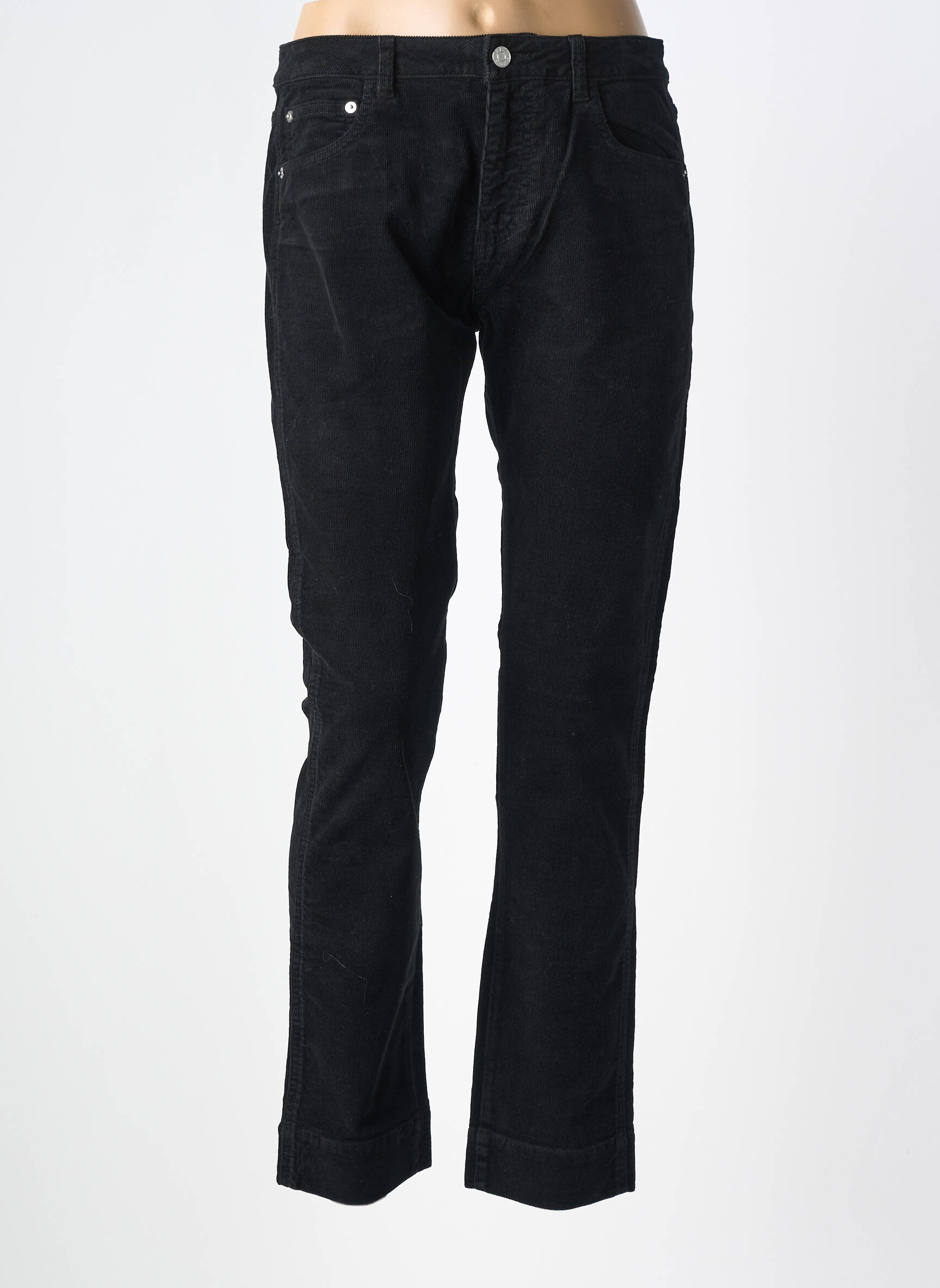 Pantalon droit fermeture zippée sous rabat boutonné noir LAB DIP PARIS femme