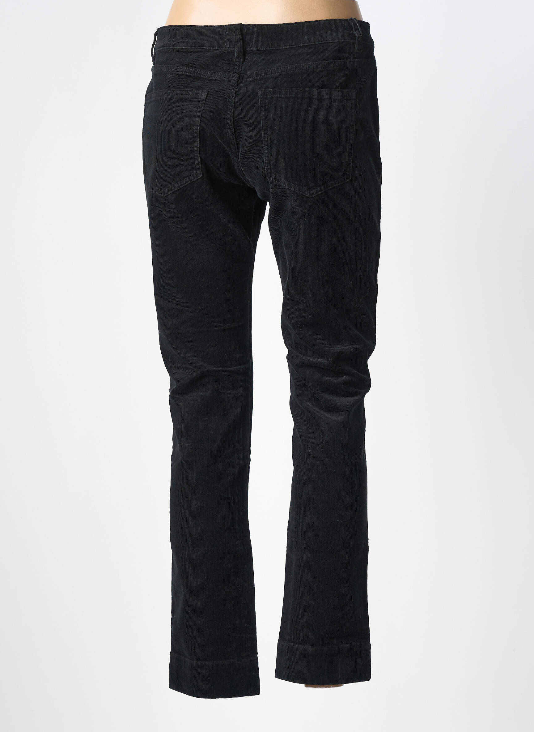Pantalon droit fermeture zippée sous rabat boutonné noir LAB DIP PARIS femme