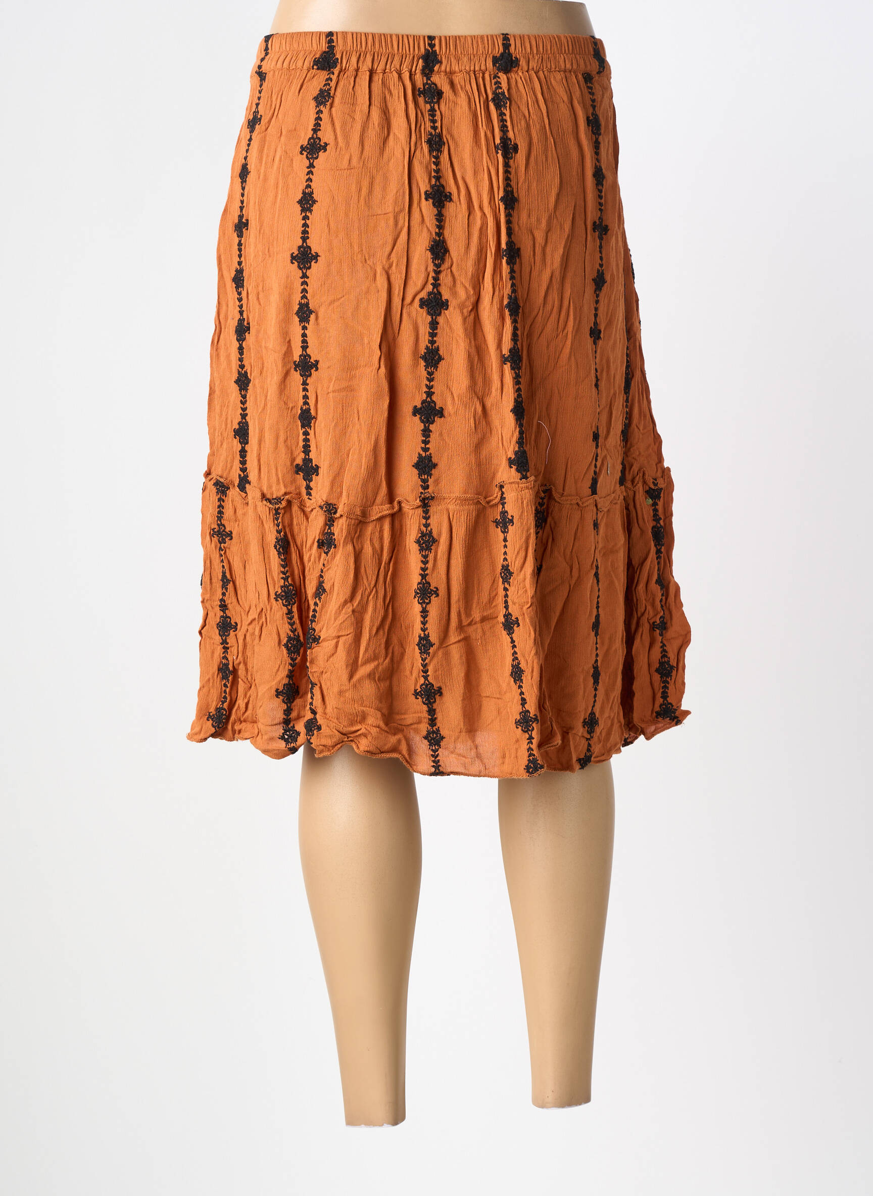 Jupe mi-longue taille normale marron VERO MODA femme
