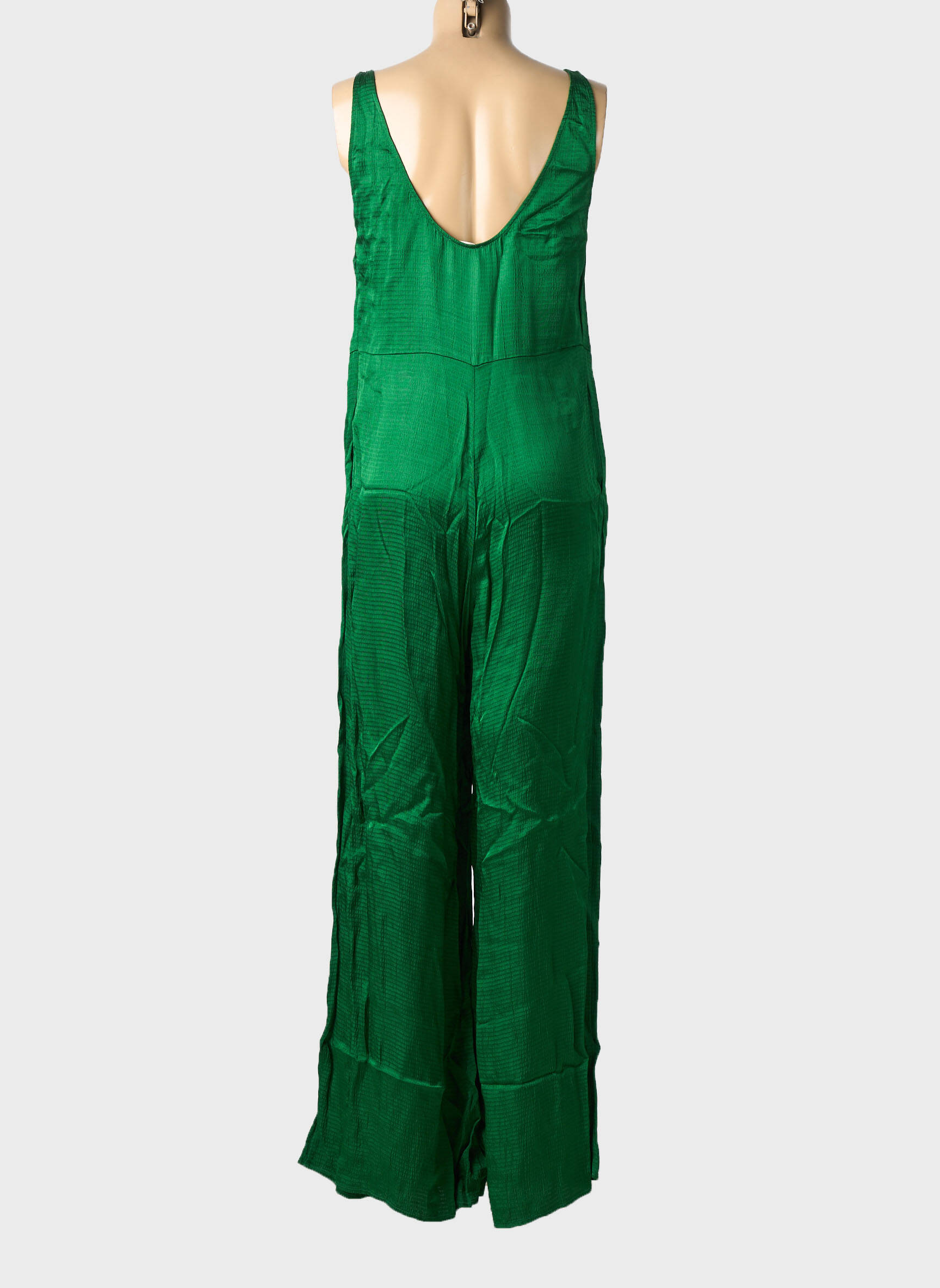 Combi-pantalon coupe fluide manches longues vert AMERICAN VINTAGE femme