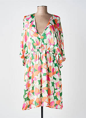 Robe mi-longue manches 3/4 manches 3/4 vert SUZZY & MILLY femme