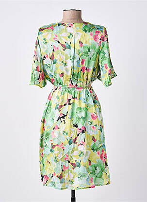 Robe mi-longue imprimé fantaisie manches courtes vert SUZZY & MILLY femme