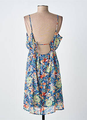 Robe courte coupe cintrée fines bretelles bleu MAJOLICA femme
