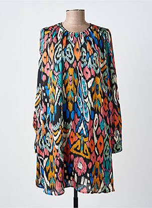 Robe courte manches longues manches longues orange LILI & LALA femme