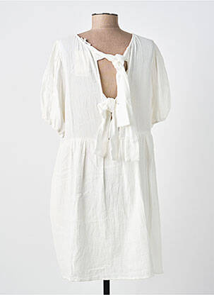 Robe courte manches courtes manches courtes blanc KILKY femme