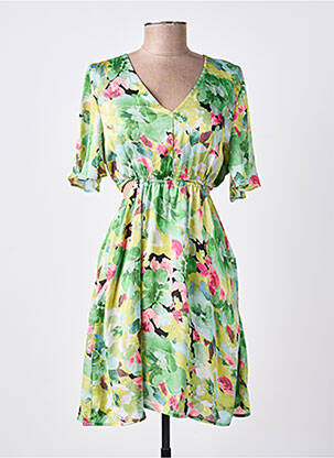 Robe courte manches courtes manches courtes vert SUZZY & MILLY femme