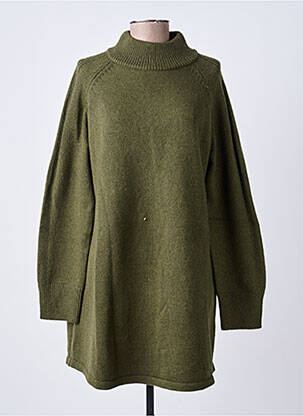 Robe pull coupe droite manches longues vert GRACE & MILA femme