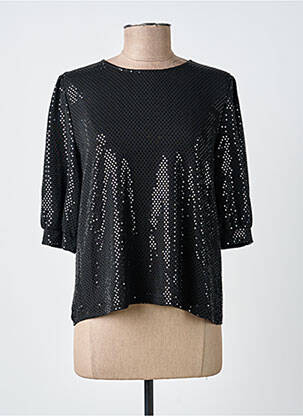 Top stretch manches courtes noir GRACE & MILA femme