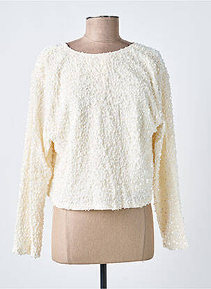 Top col rond manches longues beige KILKY femme