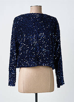 Top col rond manches longues bleu KILKY femme