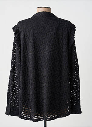 Blouse poignets boutonnés avec fente manches longues noir KILKY femme