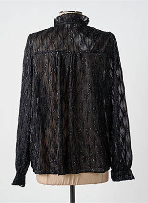 Blouse légère et transparente manches longues noir KILKY femme