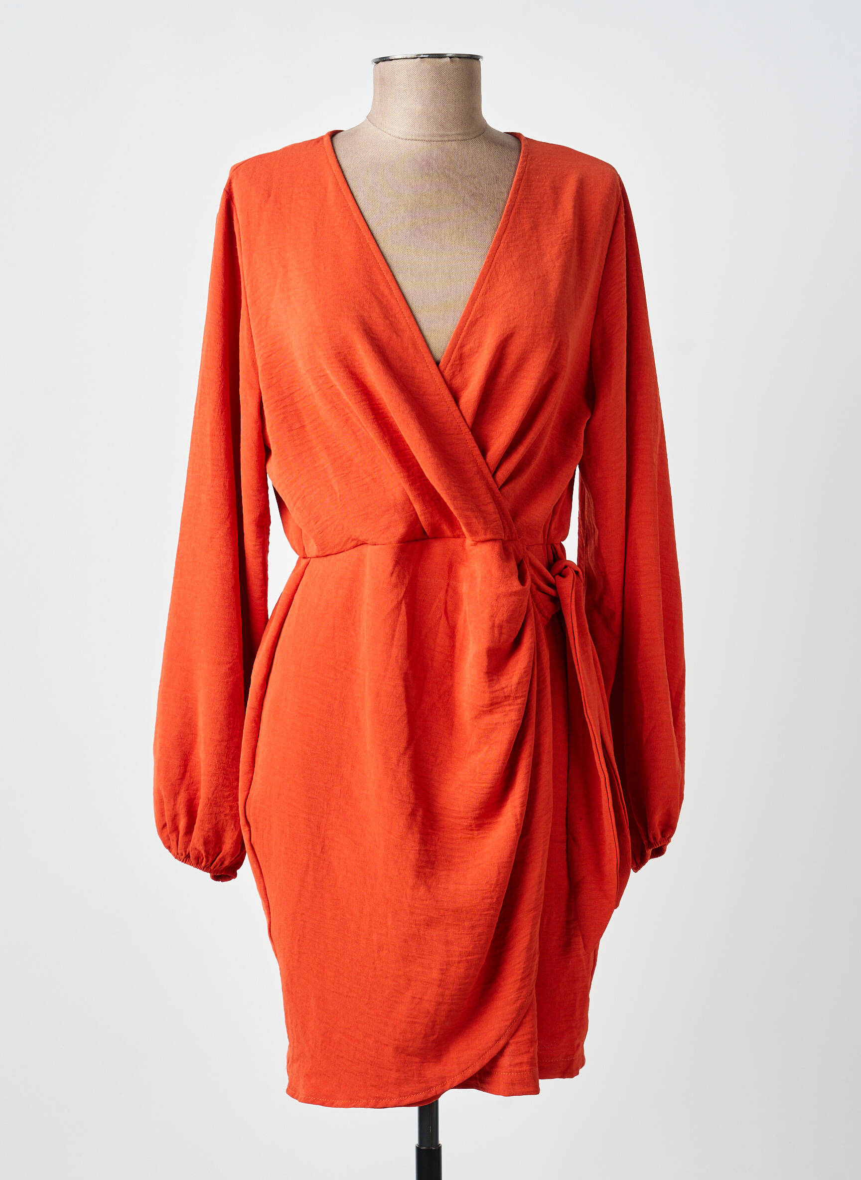 Robe courte manches longues manches longues orange INSPIRATION STUDIO femme