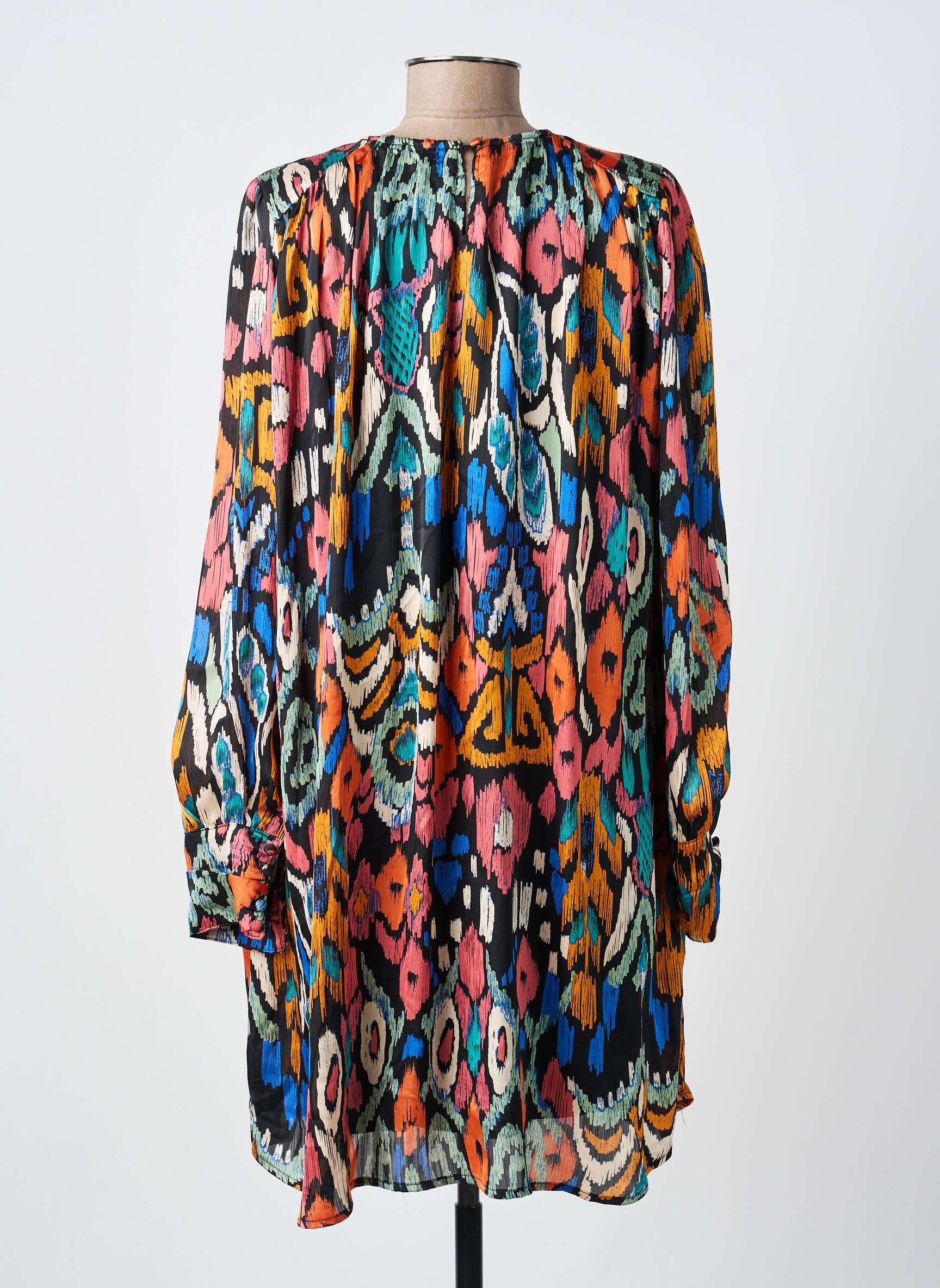 Robe courte manches longues manches longues orange LILI & LALA femme