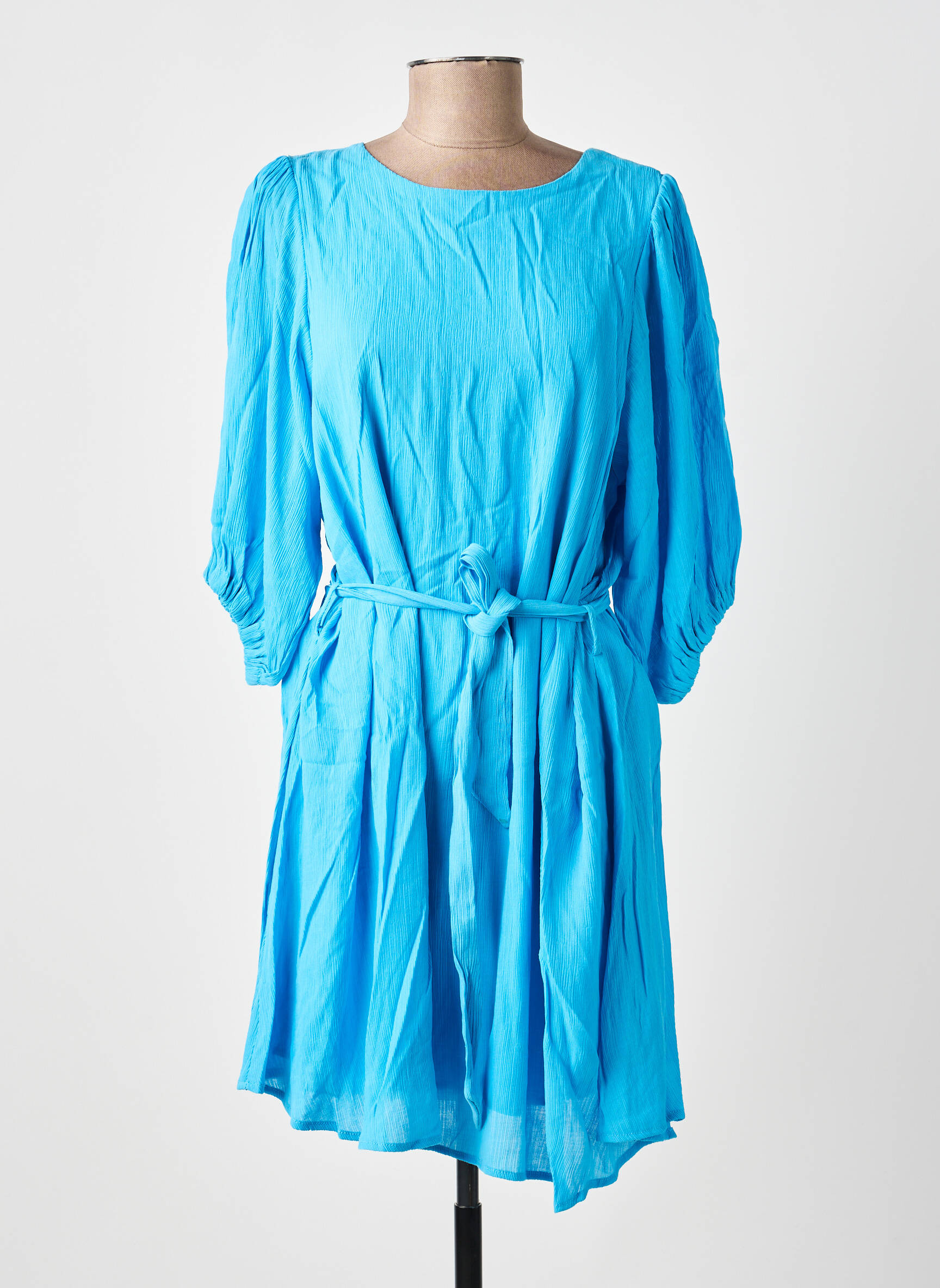 Robe courte manches longues manches longues bleu GRACE & MILA femme