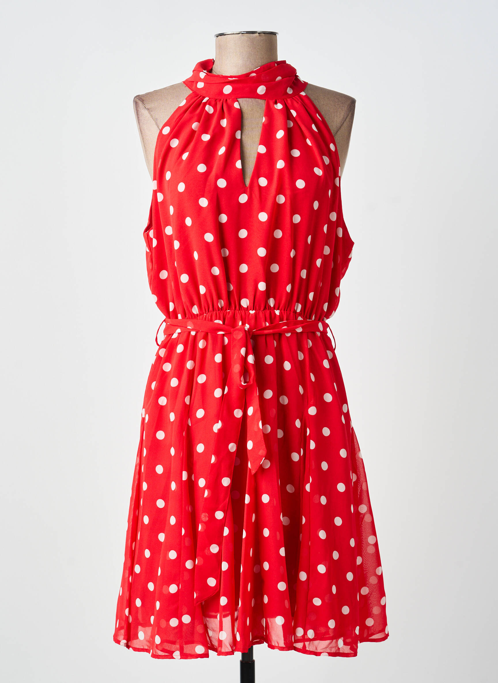 Robe courte sans manche sans manche rouge IN APRIL 1986 femme