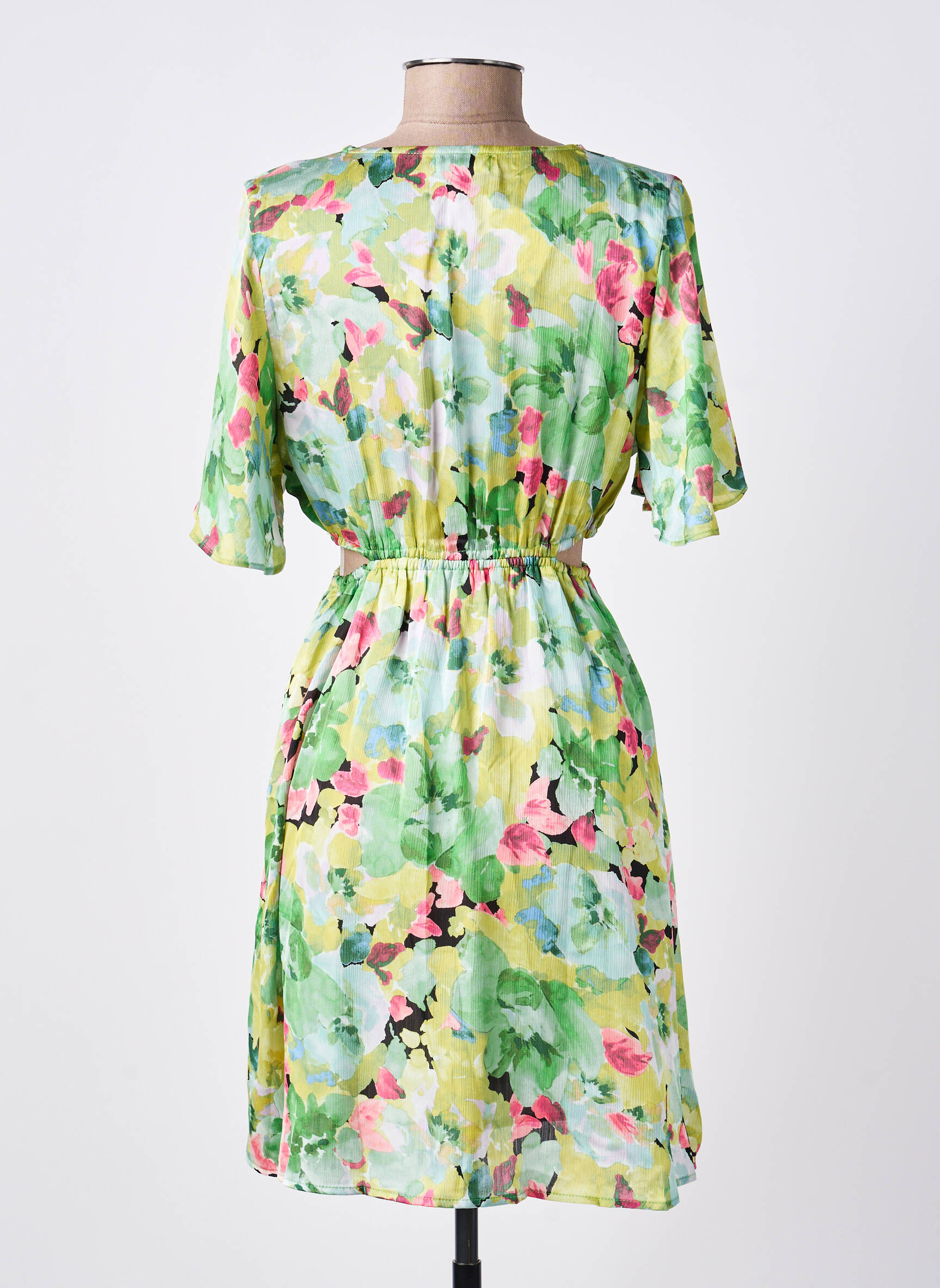 Robe courte manches courtes manches courtes vert SUZZY & MILLY femme