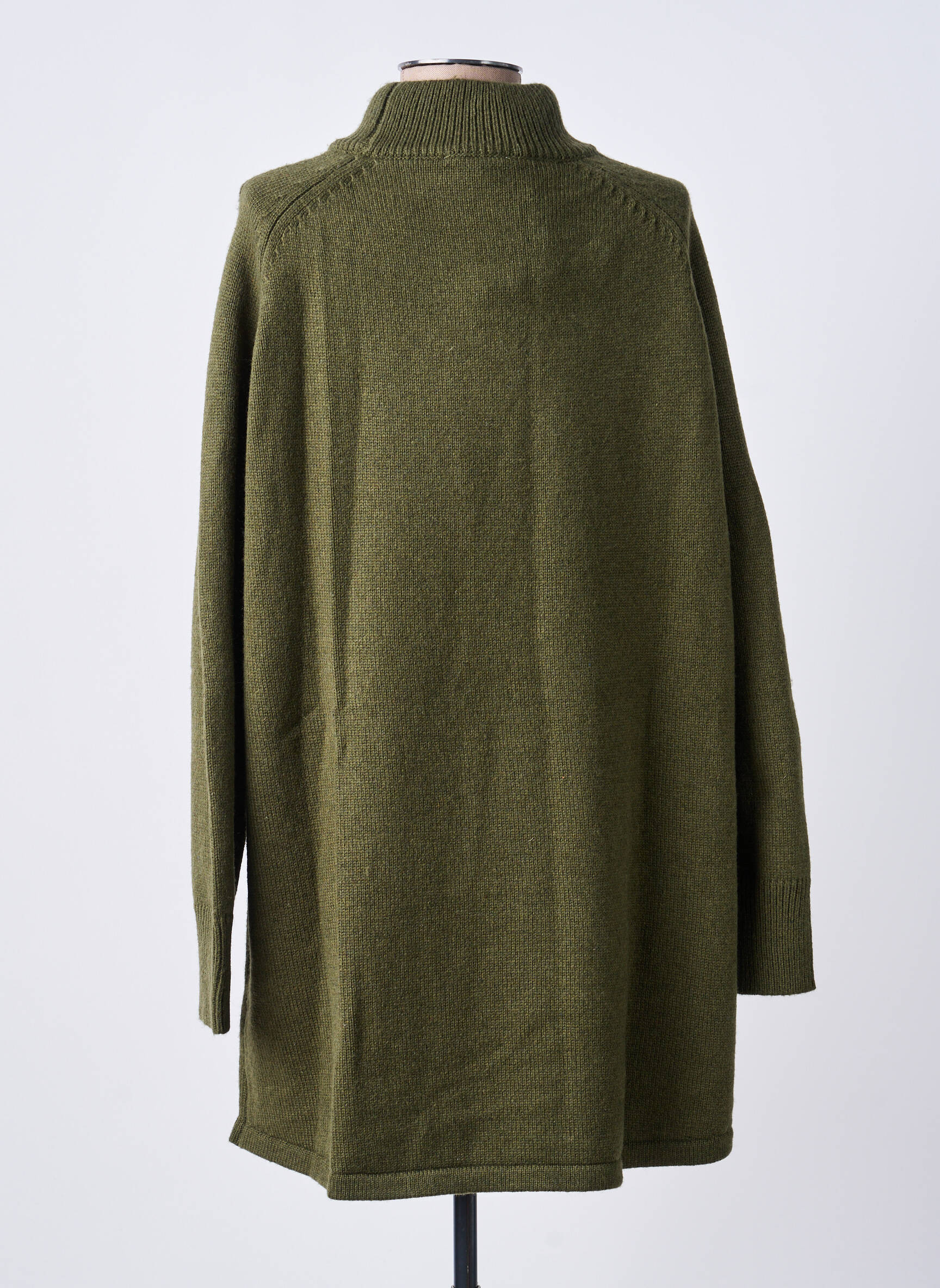 Robe pull coupe droite manches longues vert GRACE & MILA femme