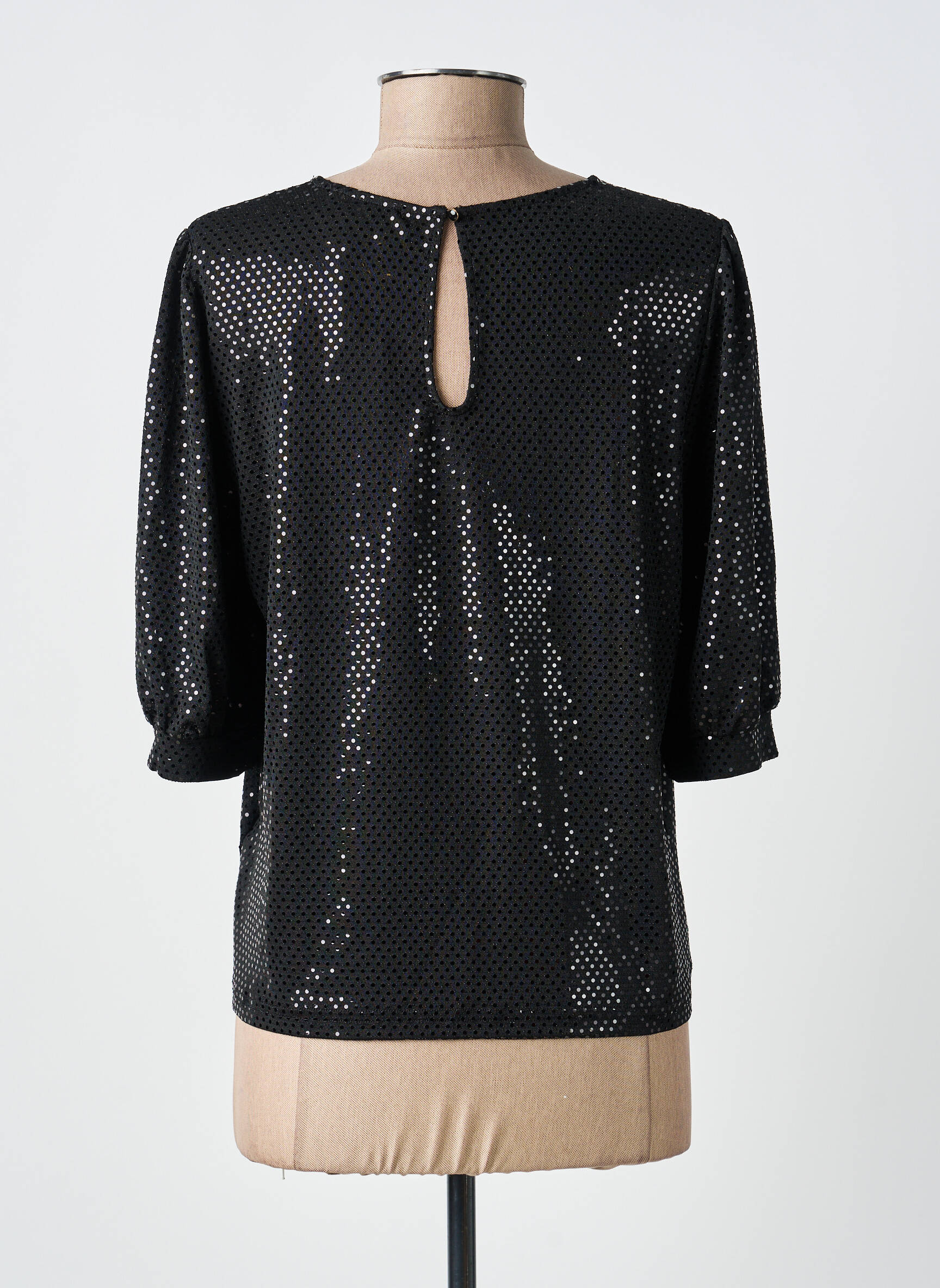 Top stretch manches courtes noir GRACE & MILA femme