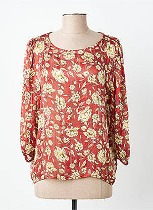 Blouse légère et transparente manches 3/4 rouge PAKO LITTO femme