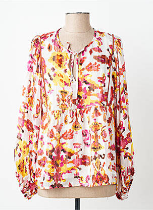 Blouse légère et transparente manches longues rouge GRACE & MILA femme