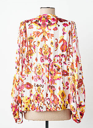 Blouse légère et transparente manches longues rouge GRACE & MILA femme