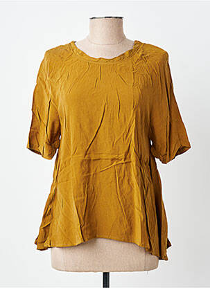 Blouse col rond manches courtes jaune AMERICAN VINTAGE femme