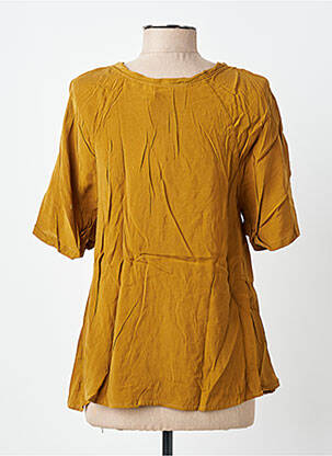 Blouse col rond manches courtes jaune AMERICAN VINTAGE femme