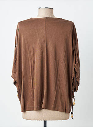 Top stretch manches courtes marron ORFEO femme
