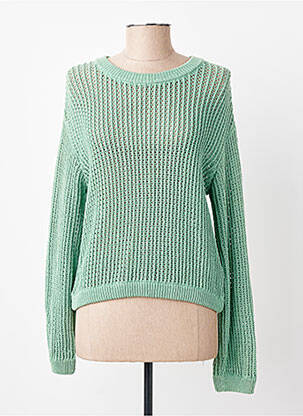 Pull maille ajourée manches longues vert AMERICAN VINTAGE femme