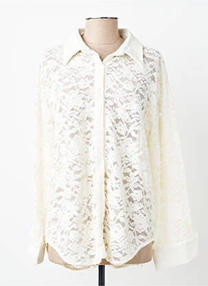 Chemisier coupe cintrée manches longues beige KILKY femme