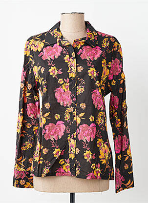 Chemisier imprimé fleurs manches longues noir GRACE & MILA femme