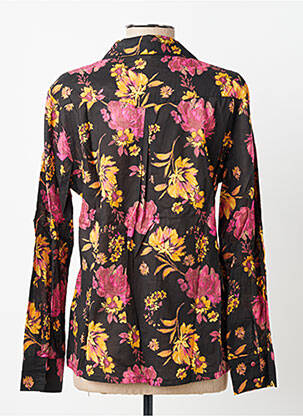 Chemisier imprimé fleurs manches longues noir GRACE & MILA femme