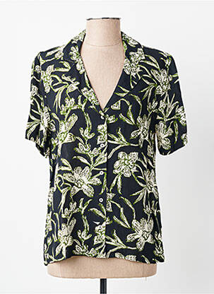 Chemisier manches courtes manches courtes noir GARANCE femme