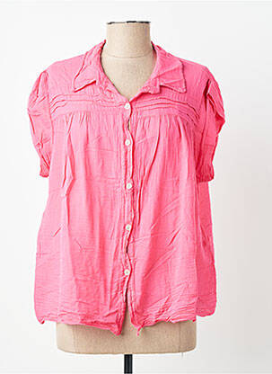 Chemisier manches courtes manches courtes rose ANDROMEDE femme