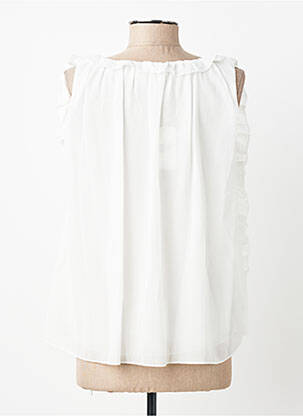 Blouse légère et transparente sans manche blanc KILKY femme